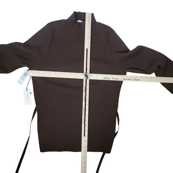 NEW Babaton Ambrosia Sculpt Knit Top Size 2XL Coffee Bean Brown Long Sleeve Rib - Picture 15 of 16